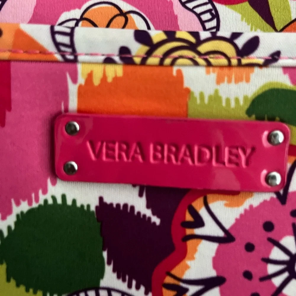 Vera Bradley Pink Multi Floral Tote with Bright Pink Logo Plate